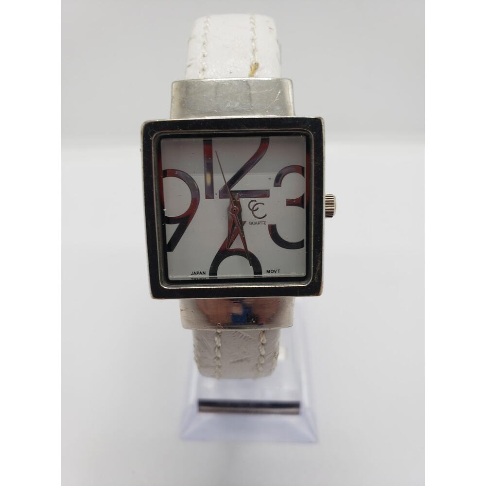 CC women's watch. Large white square face. - Picture 1 of 8